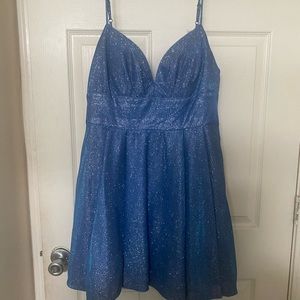 Baby blue sparkle poofy cocktail dress